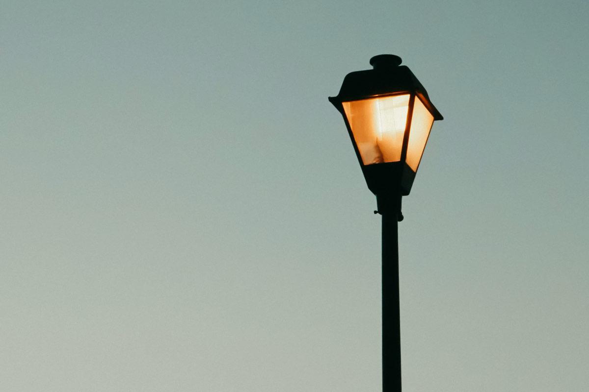 Street light at dusk